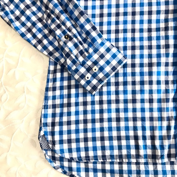 Tommy Hilfiger Mens Shirt XXL Blue Gingham Long Sleeve Button Down Collar Pocket - Picture 5 of 9